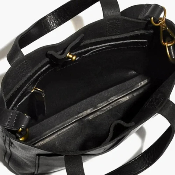 Madewell The Small Transport Crossbody Leather color black 2 straps - Picture 7 of 8